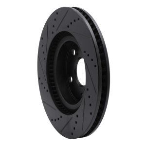 Mazda CX-9 Brake Rotor (1) - Rear Right - R1 Concepts - Drilled & Slotted - Black - `07-`15